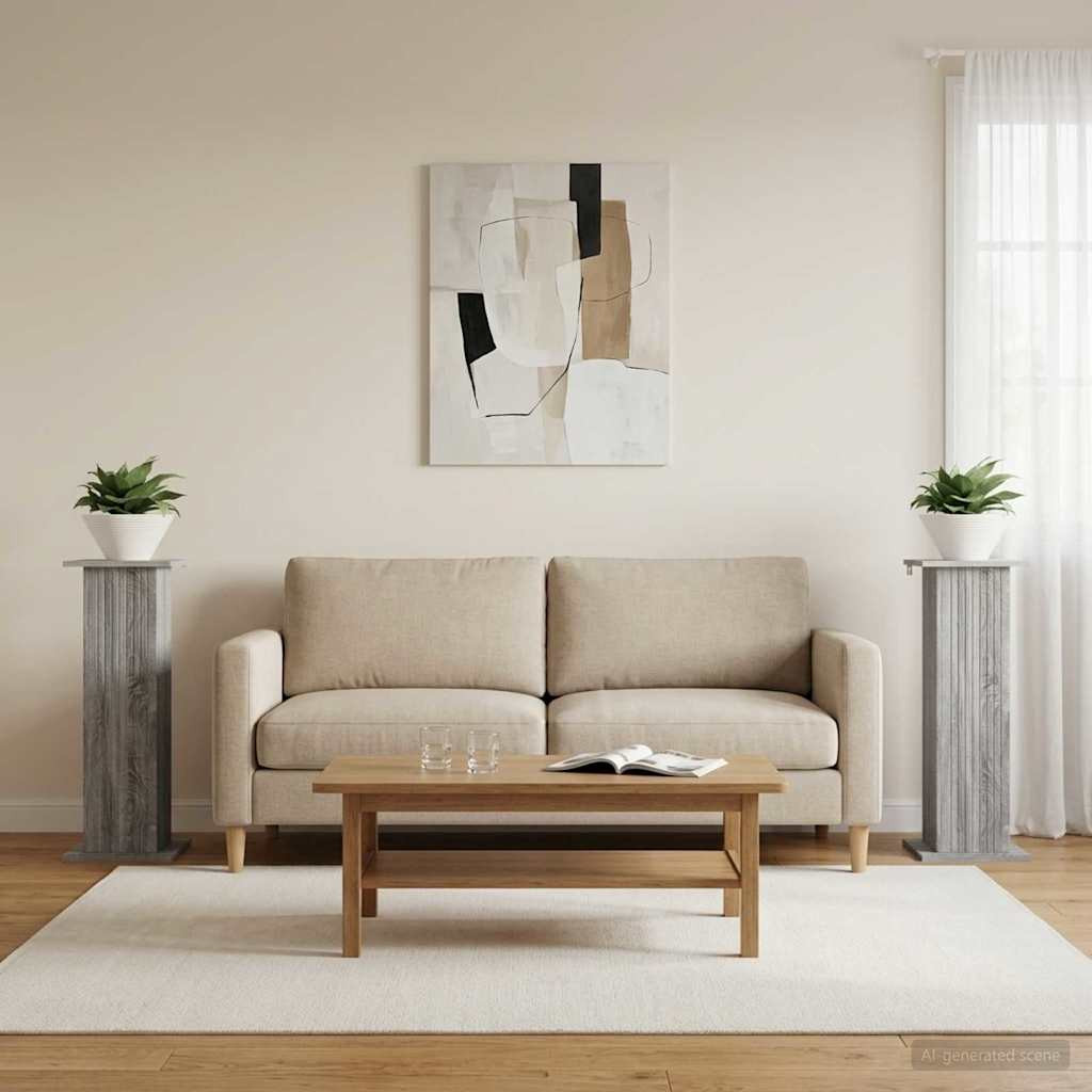vidaXL Pflanzenständer 2 pcs Graues Sonoma 30,5 x 30 x 80,5 cm