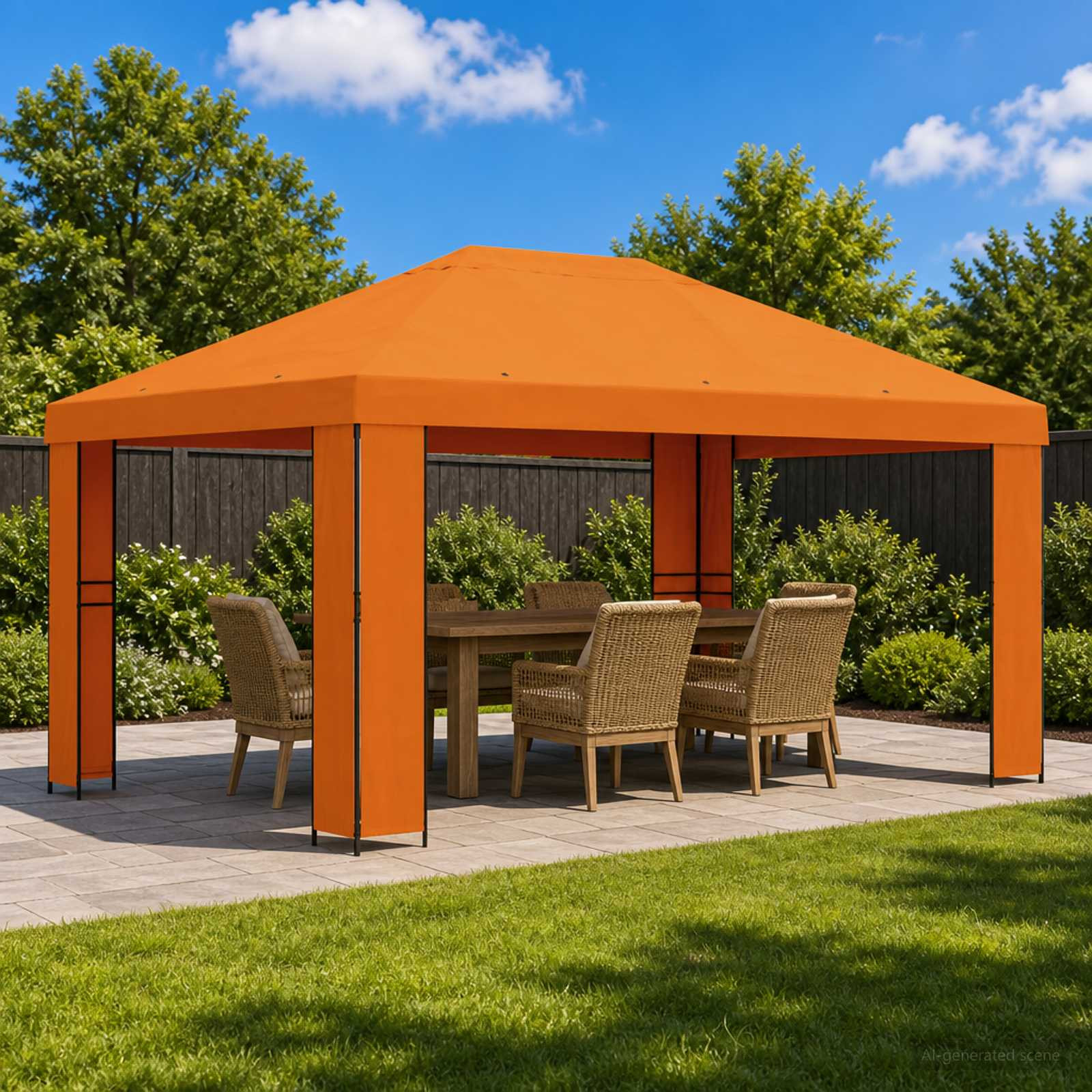 vidaXL Pavillon 4 x 3 m Orange Polyester und Stahl 190 gsm