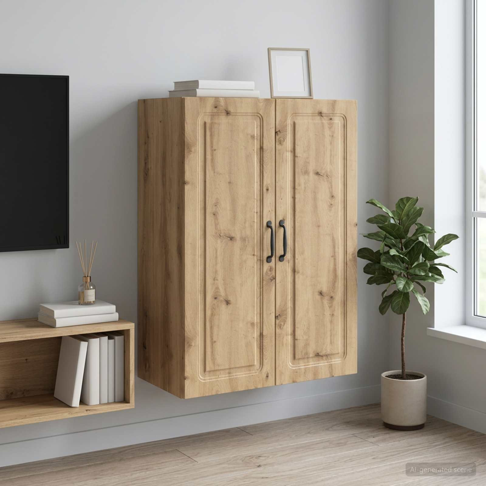 vidaXL Wandschrank 66 x 34,5 x 90 cm Holzwerkstoff Artisan-Eiche