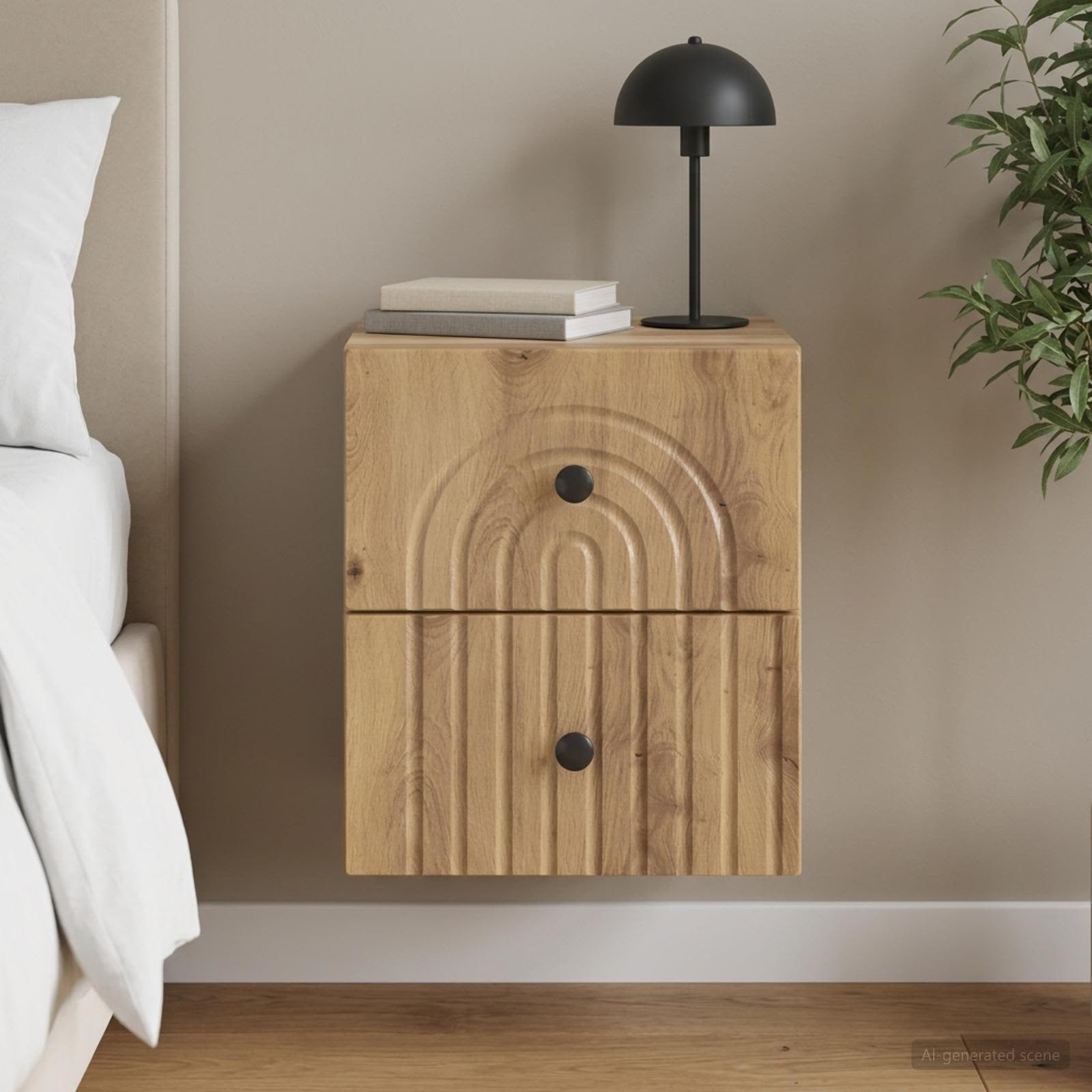 vidaXL Wandmontierter Nachttisch Artisan-Eiche 33 x 34,5 x 40 cm