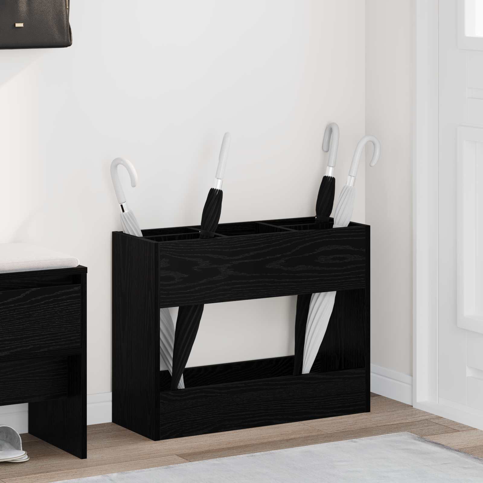 vidaXL Sonnenschirmhalter Schwarz Eichen-Optik 65 x 24 x 50 cm