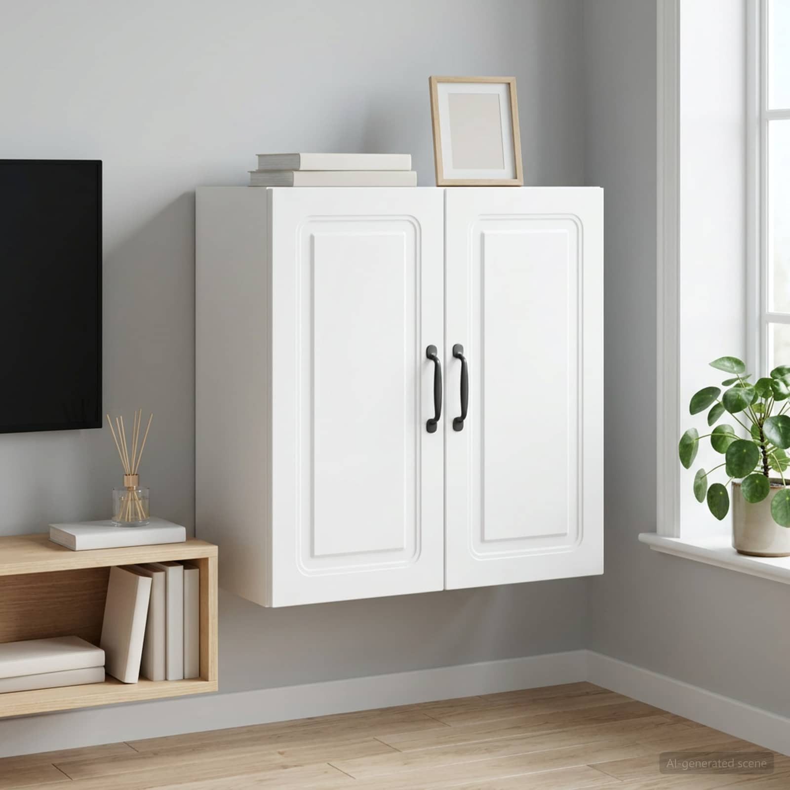 vidaXL Wandschrank 59 x 31 x 60 cm Holzwerkstoff Weiß