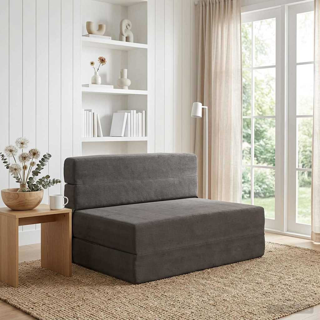 vidaXL Klappsofa Bett Dunkelgrau 100 x 80 x 60 cm Stoff