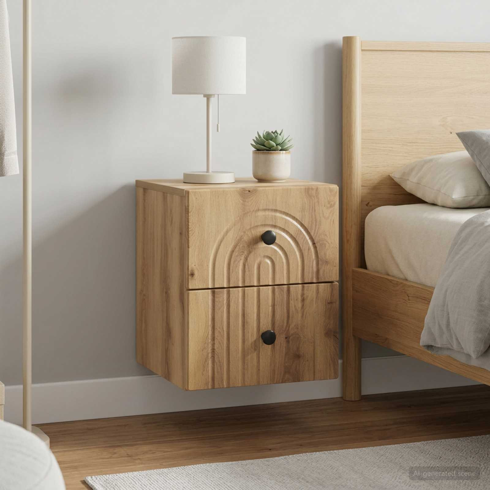 vidaXL Wandmontierter Nachttisch 2 Stk. Artisan-Eiche