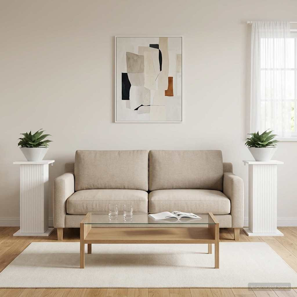 vidaXL Pflanzenständer 2 pcs Weiß 30,5 x 30 x 60,5 cm Holzwerkstoff