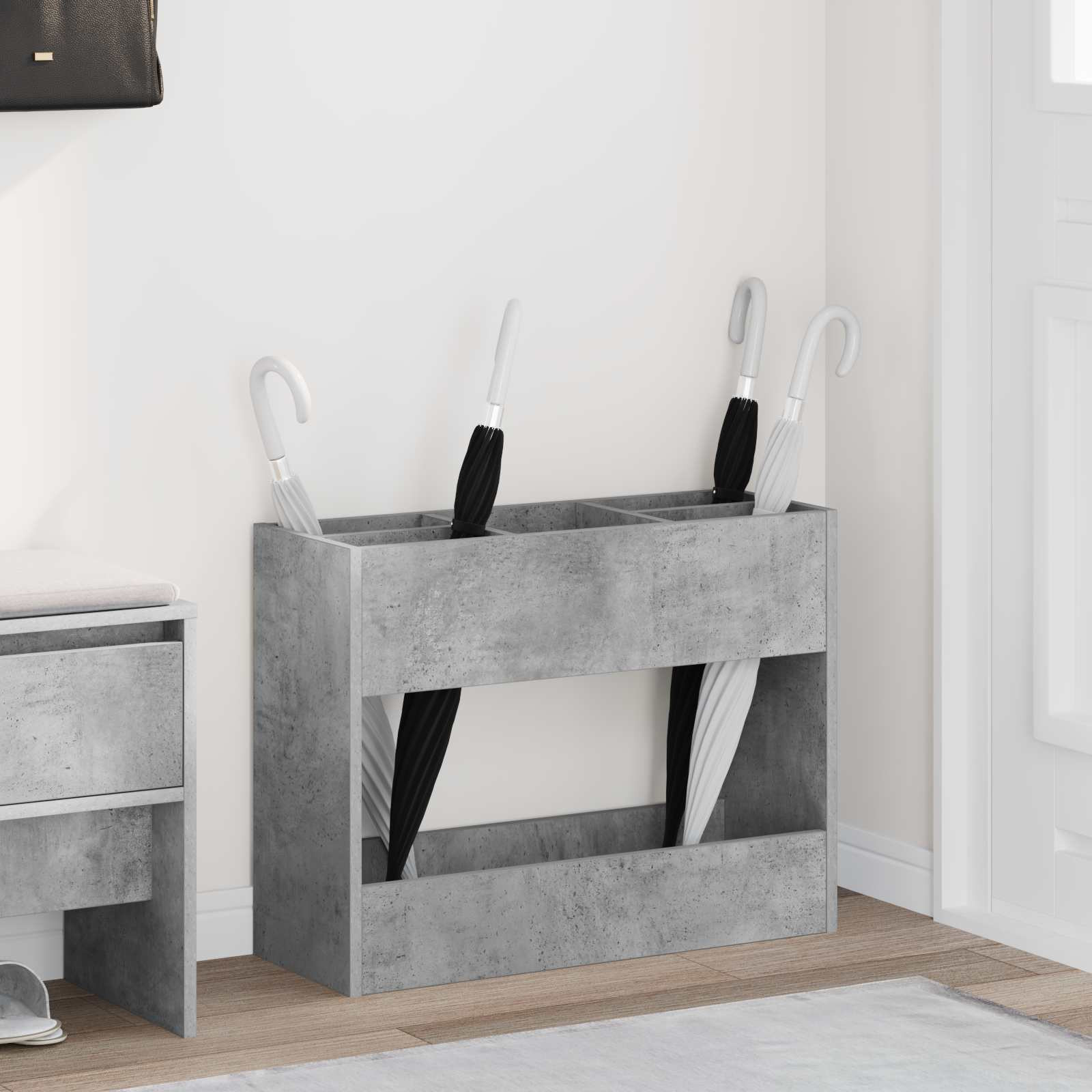 vidaXL Sonnenschirmhalter Beton Grau 65 x 24 x 50 cm Holzwerkstoff