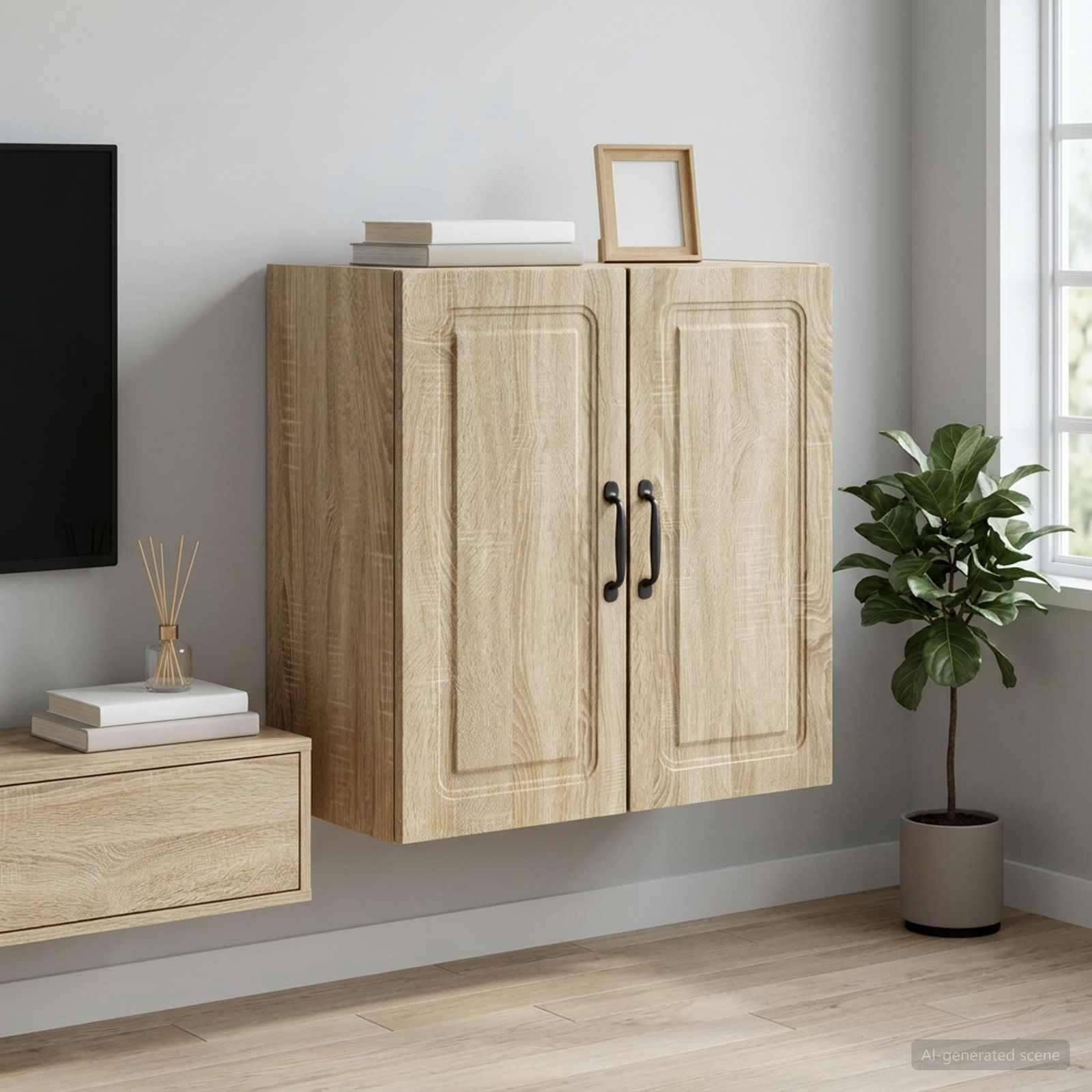 vidaXL Wandschrank Sonoma-Eiche 59 x 31 x 60 cm Holzwerkstoff