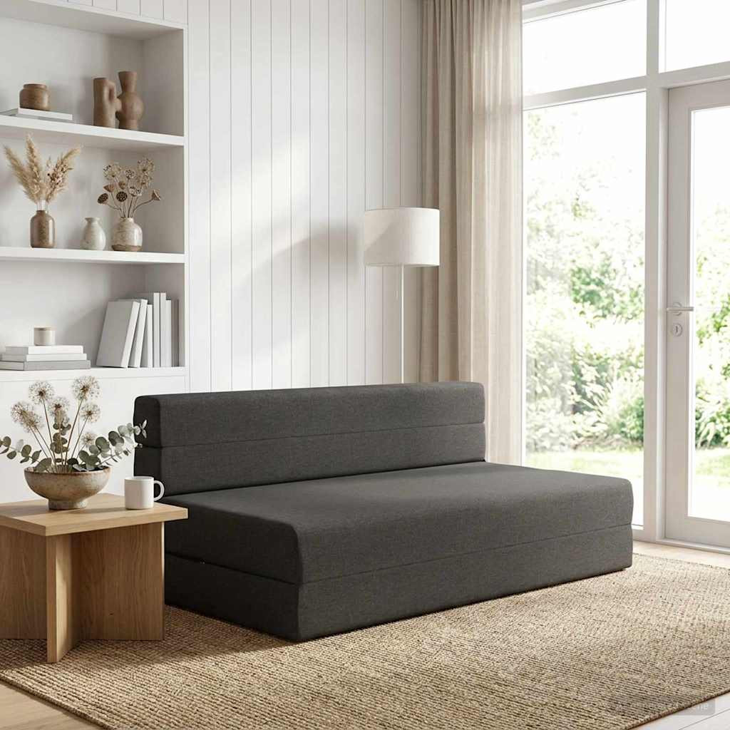 vidaXL Klappsofa Bett Dunkelgrau 152 x 86,5 x 60 cm Stoff