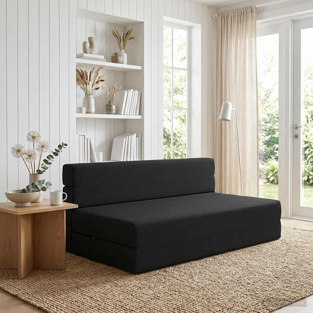 vidaXL Klappsofa Bett Schwarz 152 x 86,5 x 60 cm Stoff
