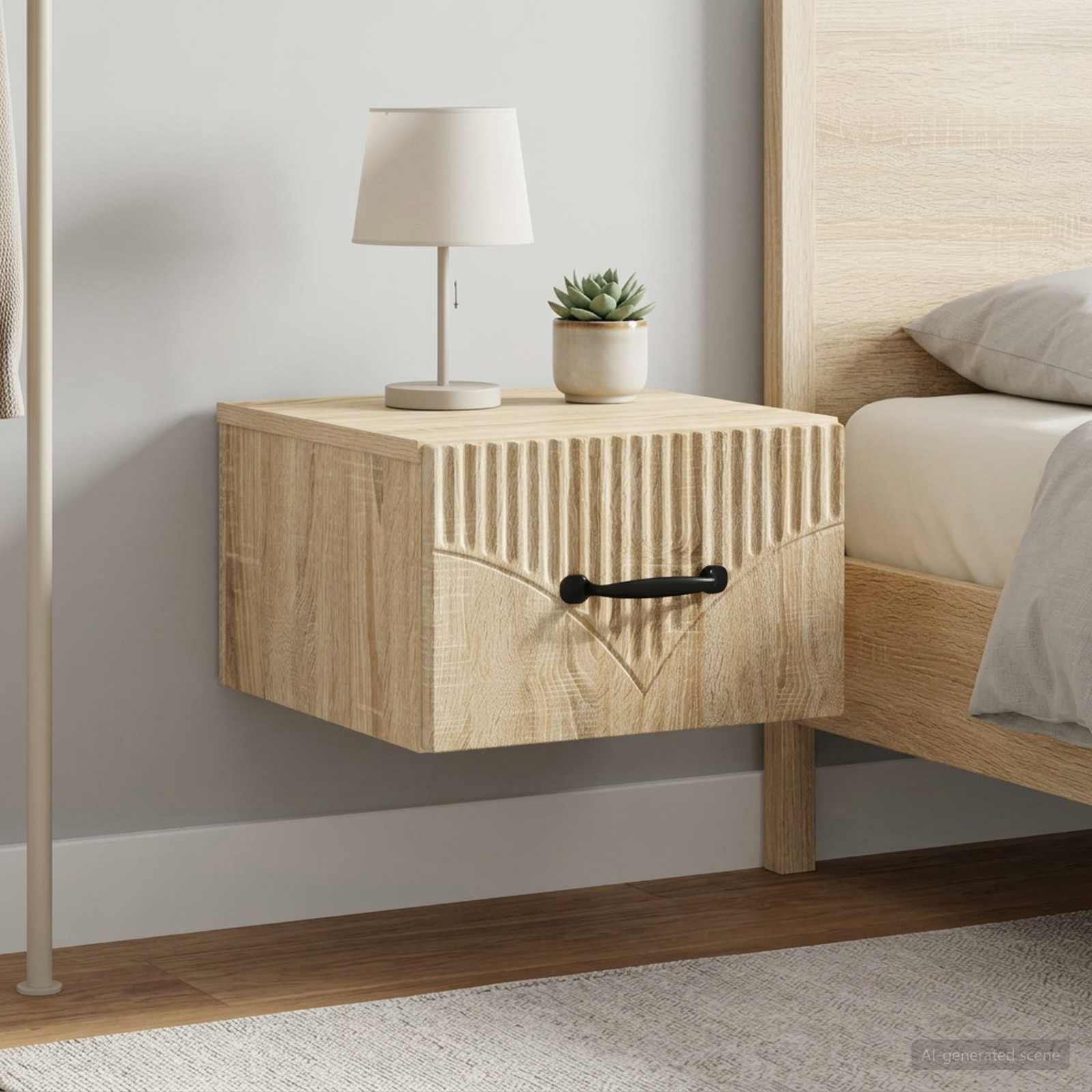 vidaXL Wandmontierter Nachttisch 2 pcs Sonoma-Eiche 34,5 x 33 x 20 cm