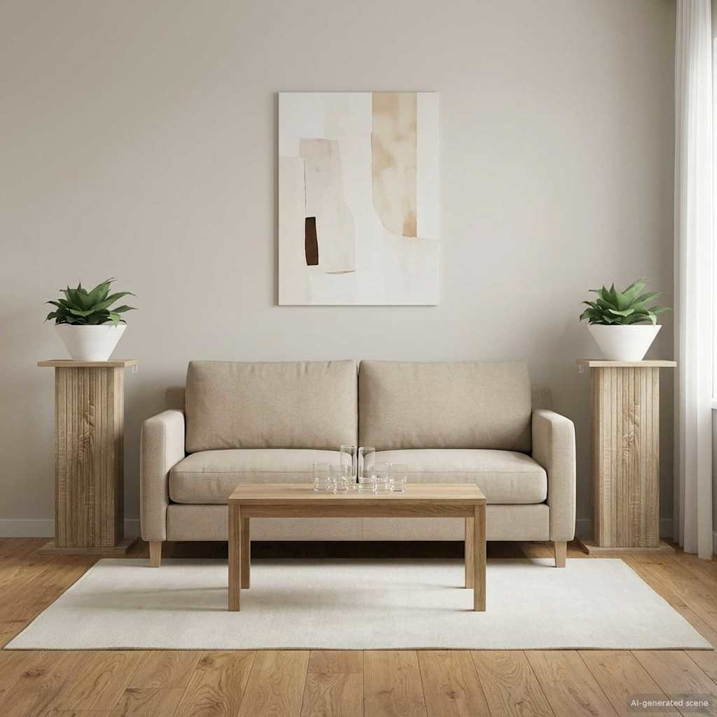 vidaXL Pflanzenständer 2 pcs Sonoma-Eiche 30,5 x 30 x 60,5 cm