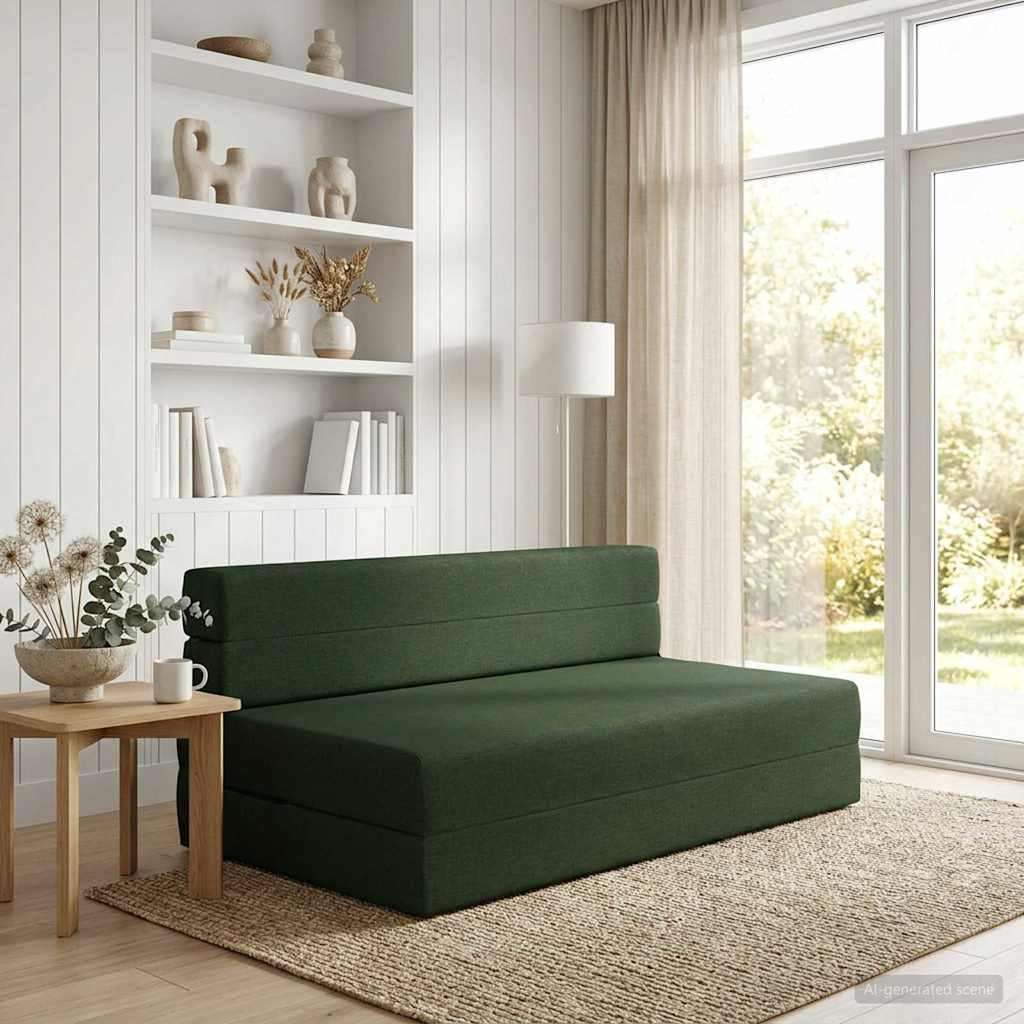 vidaXL Klappsofa Bett Dunkelgrün 152 x 86,5 x 60 cm Stoff