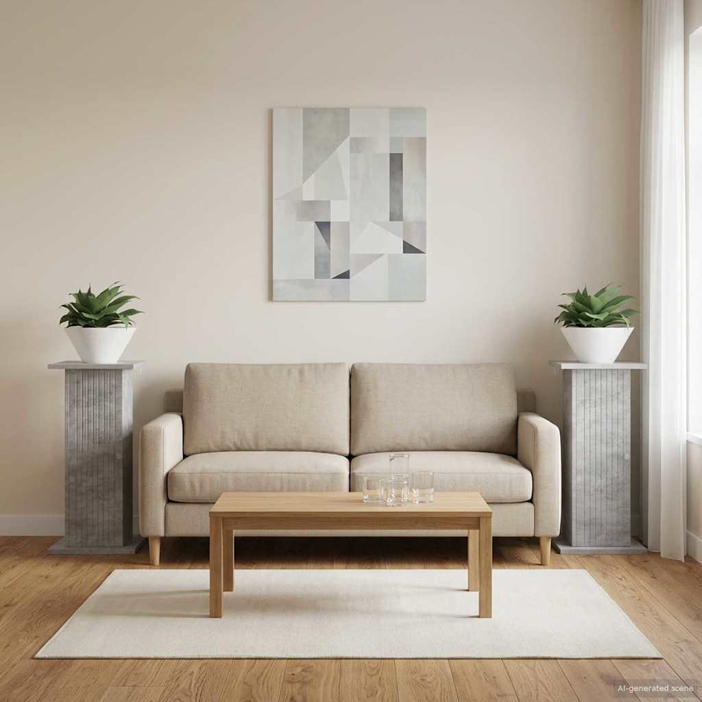 vidaXL Pflanzenständer 2 pcs Betongrau 30,5 x 30 x 60,5 cm