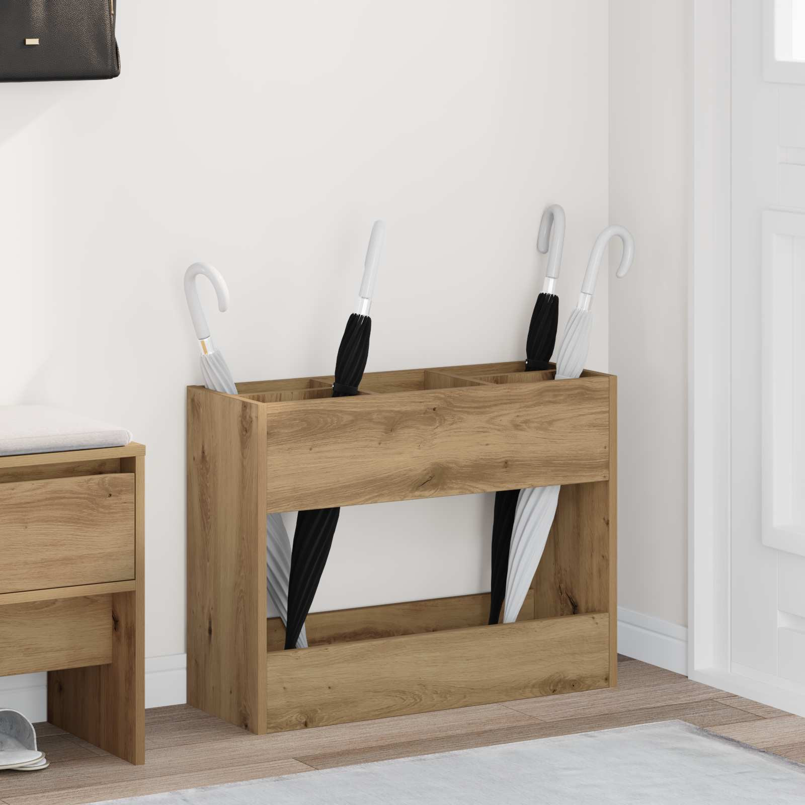 vidaXL Sonnenschirmhalter Artisan-Eiche 65 x 24 x 50 cm Holzwerkstoff