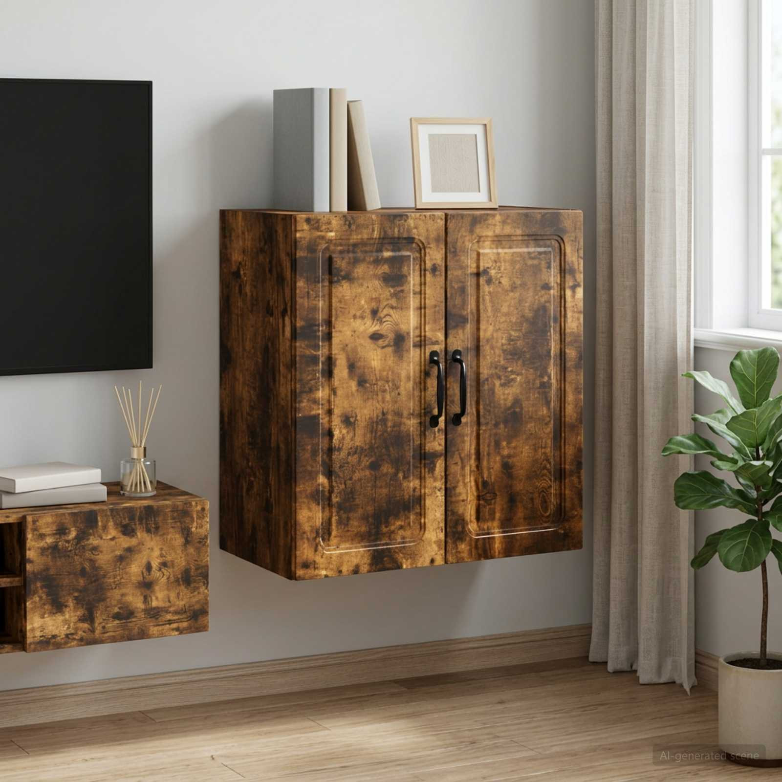 vidaXL Wandschrank Geräucherte Eiche 59 x 31 x 60 cm Holzwerkstoff