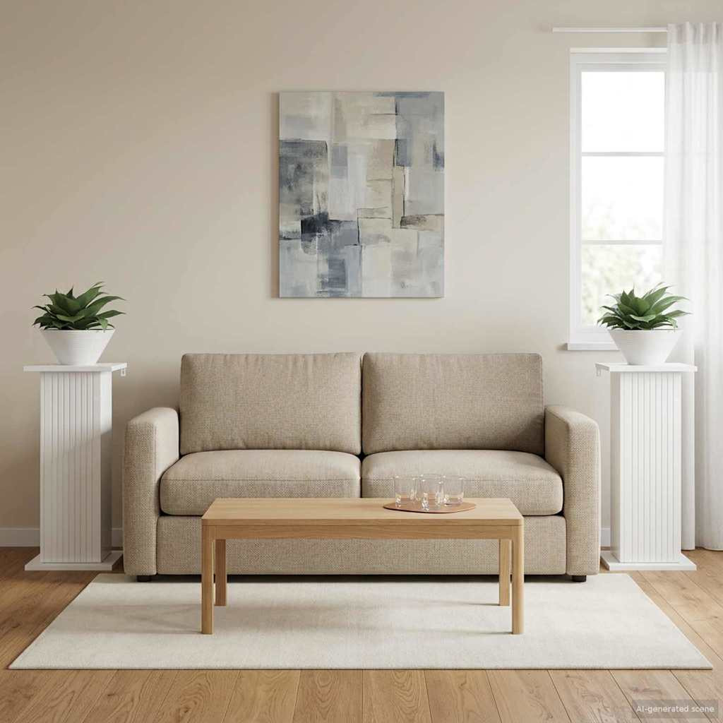 vidaXL Pflanzenständer 2 pcs Hochglanz Weiß 30,5 x 30 x 60,5 cm