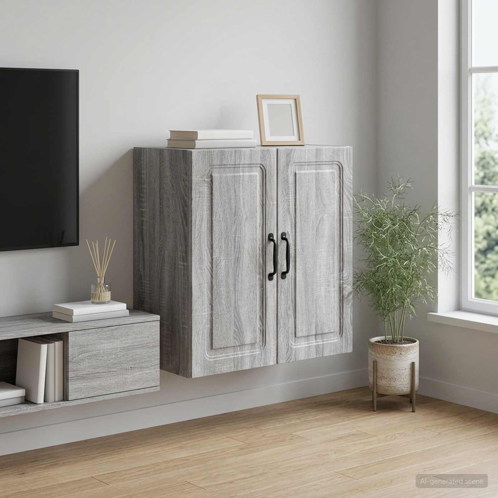 vidaXL Wandschrank Grau Sonoma 59 x 31 x 60 cm Holzwerkstoff