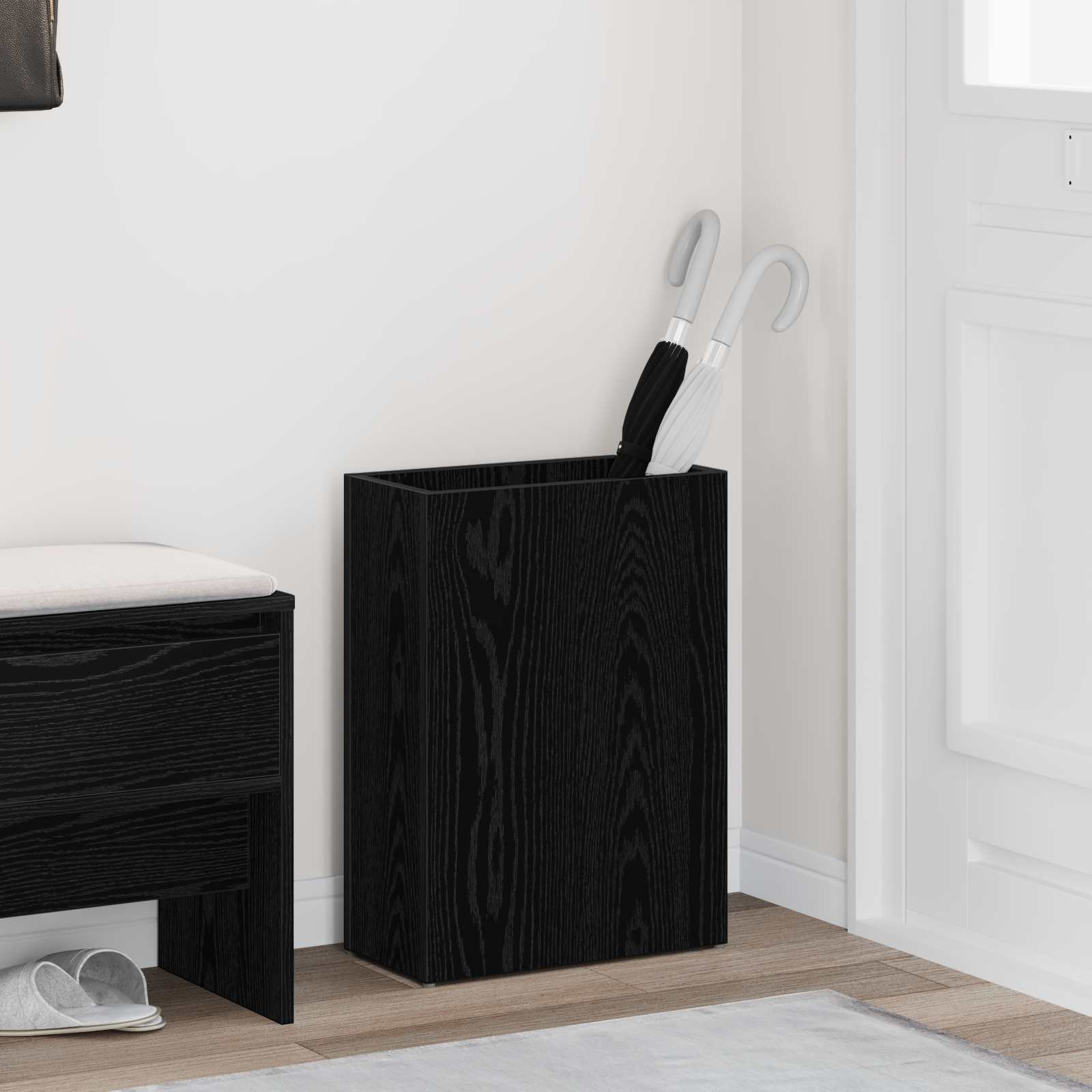 vidaXL Sonnenschirmhalter Schwarz Eichen-Optik 40 x 20 x 55,5 cm