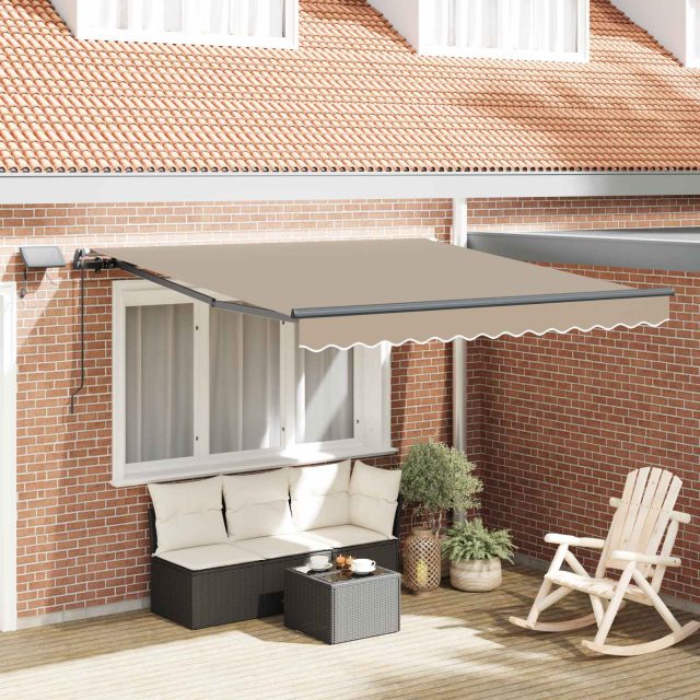 vidaXL Ausziehbare Markise Beige 300 x 250 cm Stoff und Aluminium