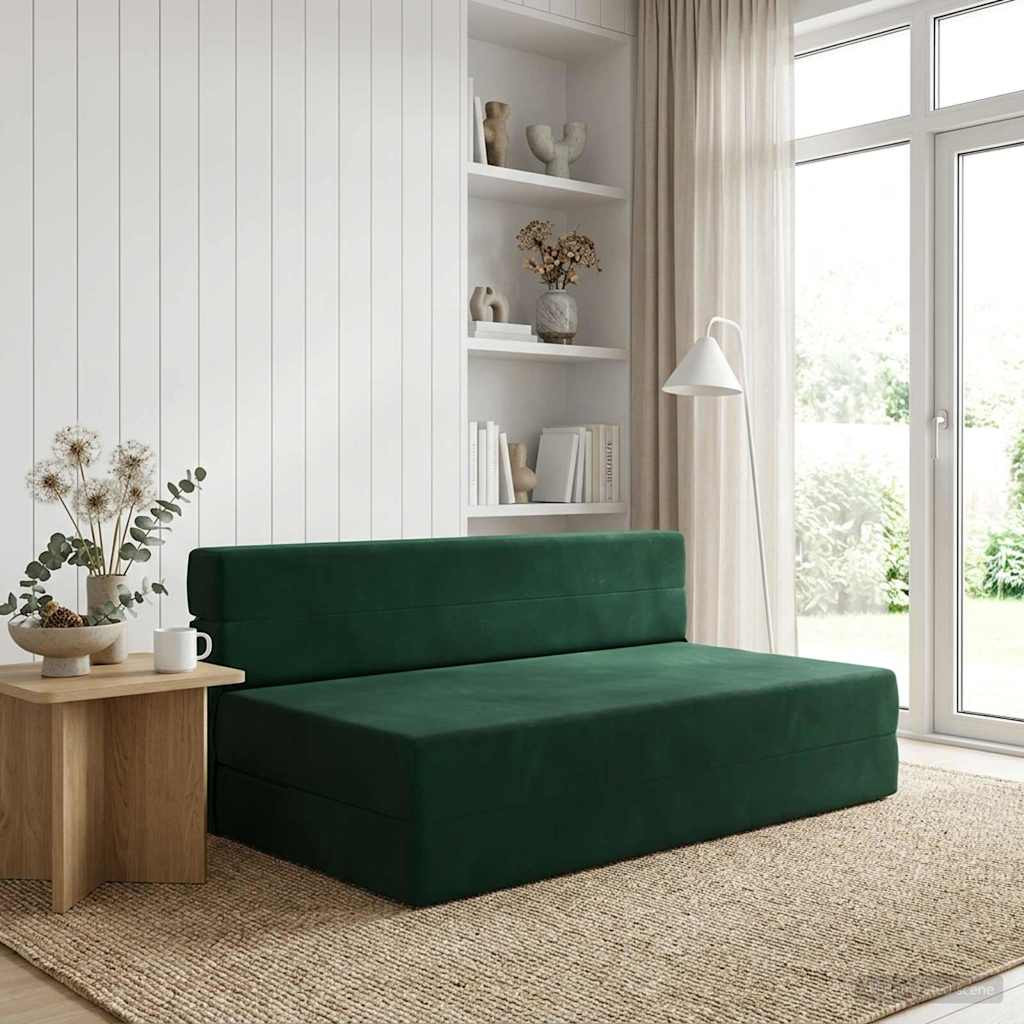 vidaXL Klappsofa Bett Dunkelgrün 152 x 86,5 x 60 cm Stoff