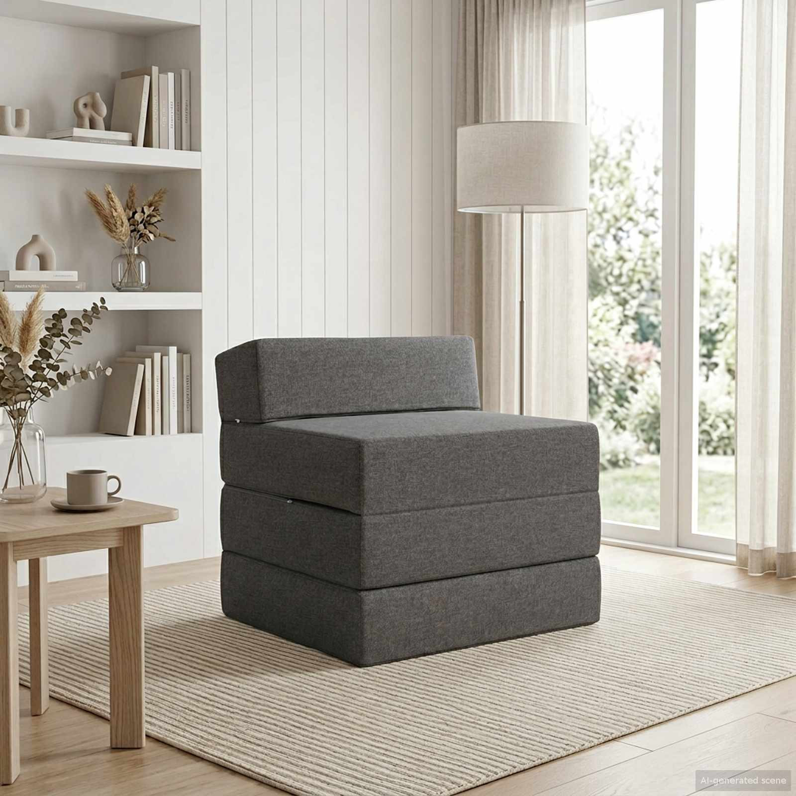 vidaXL Klappbares Schlafsofa Hellgrau 70 x 60 x 63 cm Stoff