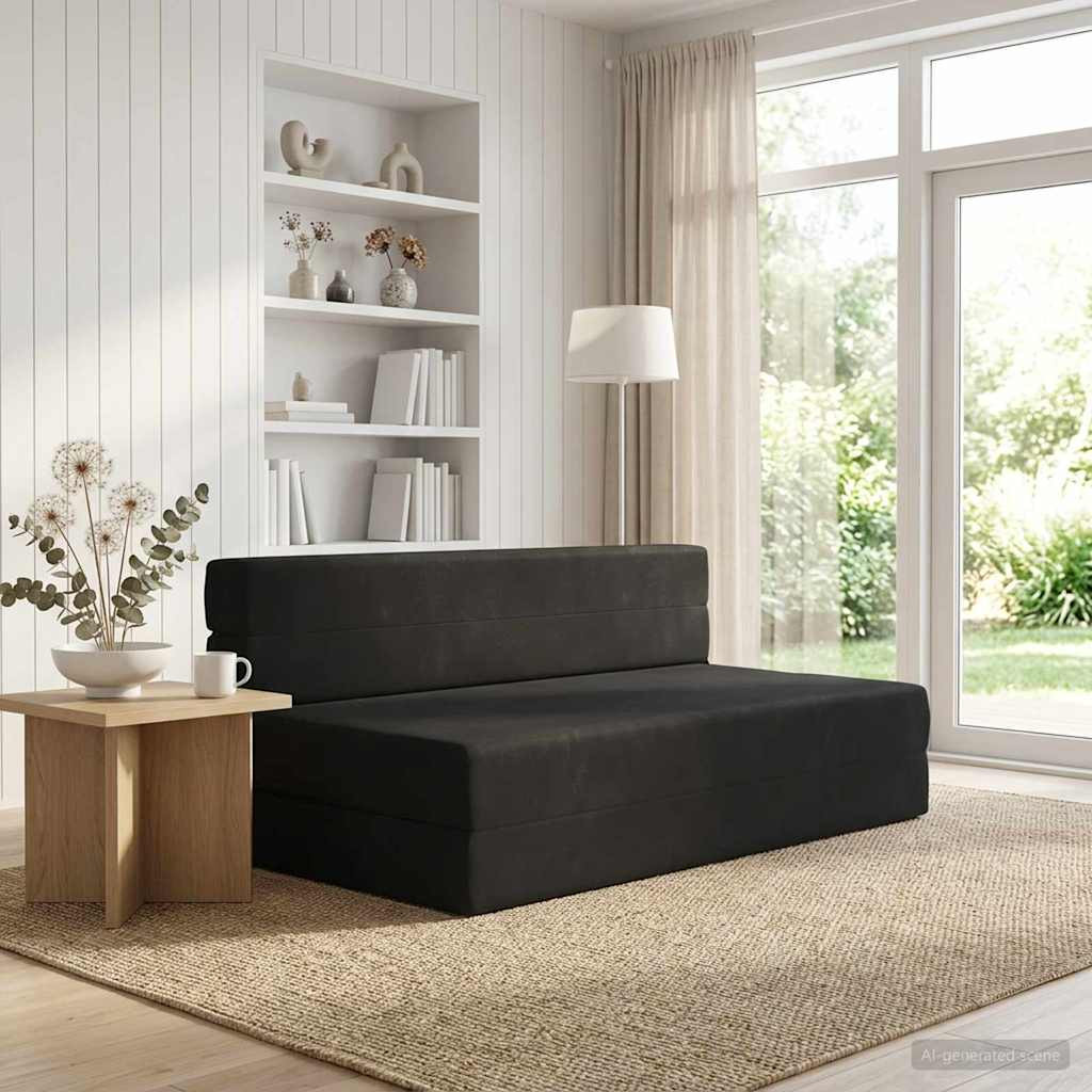 vidaXL Klappsofa Bett Schwarz 152 x 86,5 x 60 cm Stoff