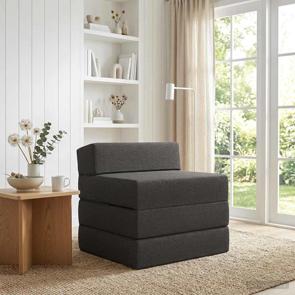 vidaXL Klappsofa Bett Dunkelgrau 200 x 70 x 15 cm Stoff