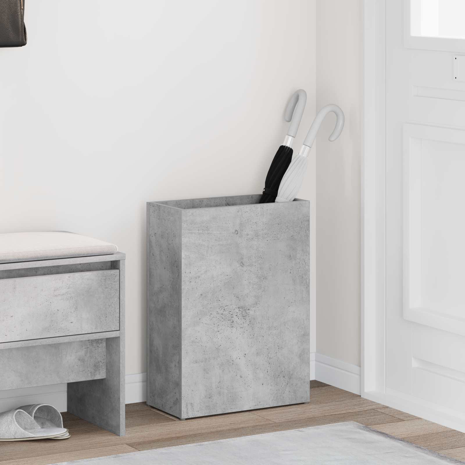 vidaXL Sonnenschirmhalter Beton Grau 40 x 20 x 55,5 cm Holzwerkstoff