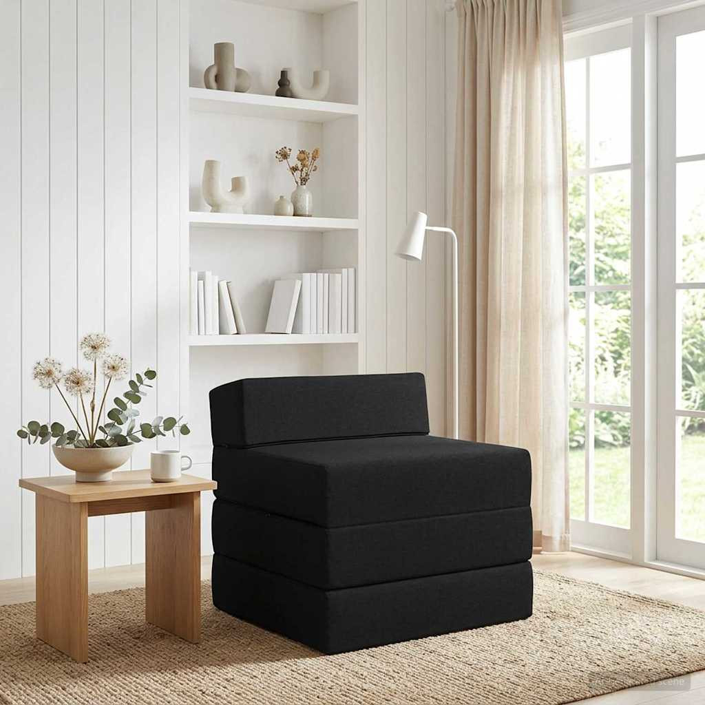 vidaXL Klappsofa Bett Schwarz 200 x 70 x 15 cm Stoff