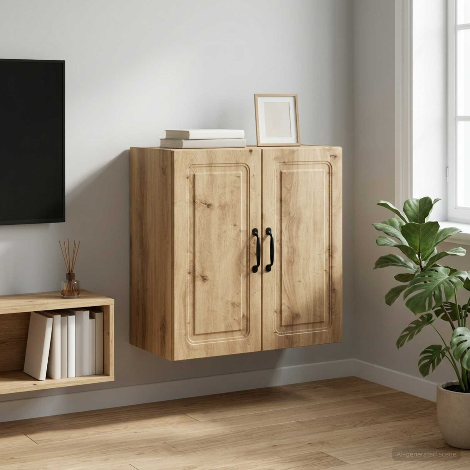 vidaXL Wandschrank 59 x 31 x 60 cm Holzwerkstoff Artisan-Eiche