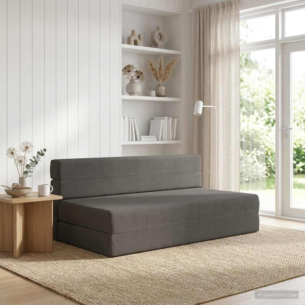 vidaXL Klappsofa Bett Dunkelgrau 152 x 86,5 x 60 cm Stoff