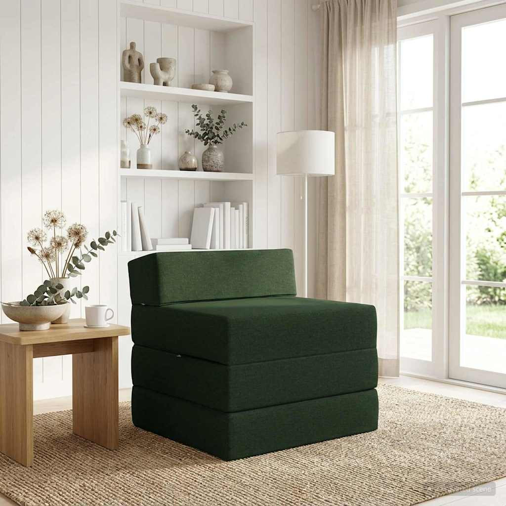 vidaXL Klappsofa Bett Dunkelgrün 200 x 70 x 15 cm Stoff