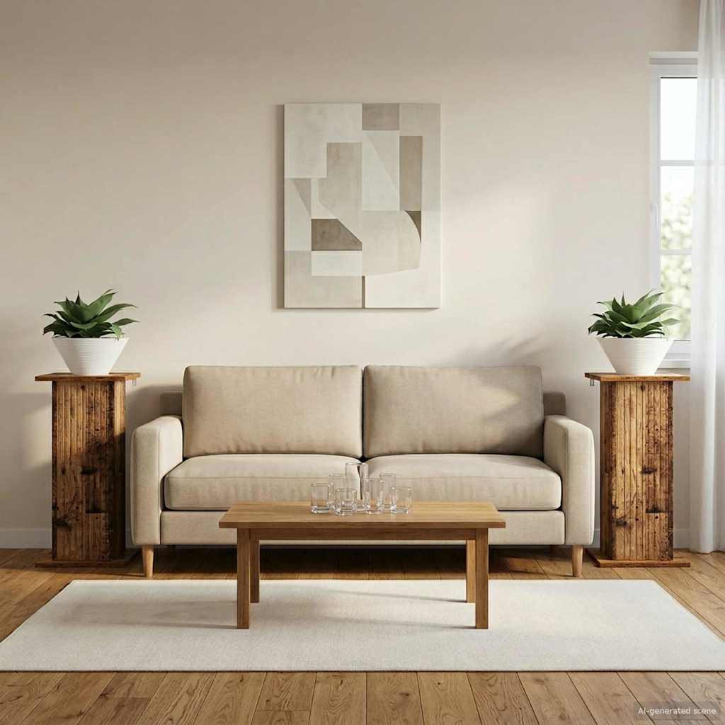 vidaXL Pflanzenständer 2 pcs Altholz 30,5 x 30 x 60,5 cm Holzwerkstoff