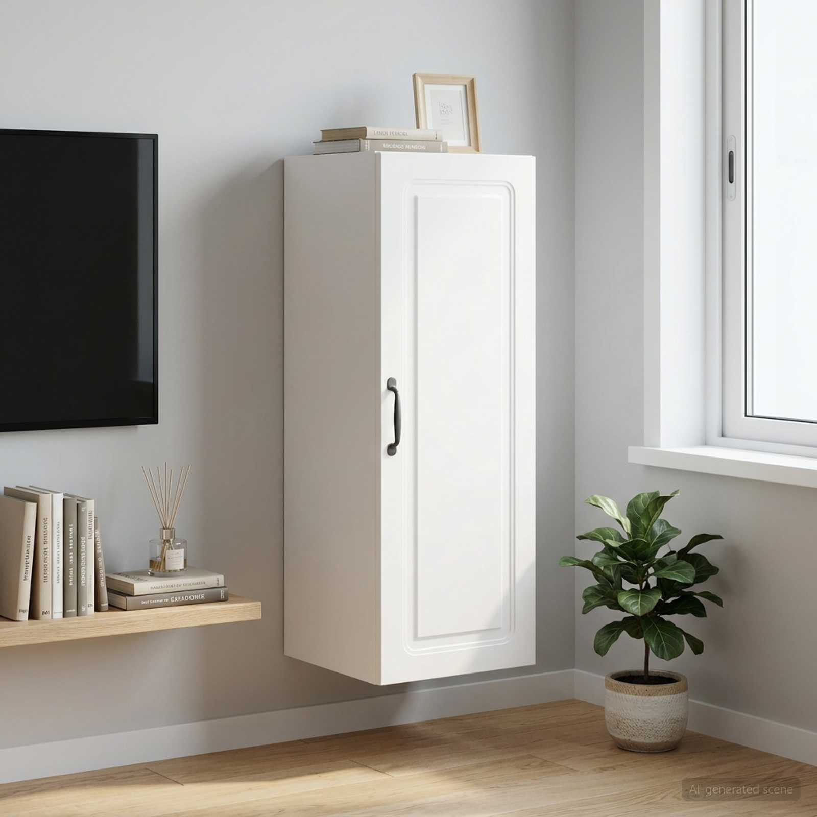 vidaXL Wandschrank 33 x 34,5 x 90 cm Holzwerkstoff Weiß