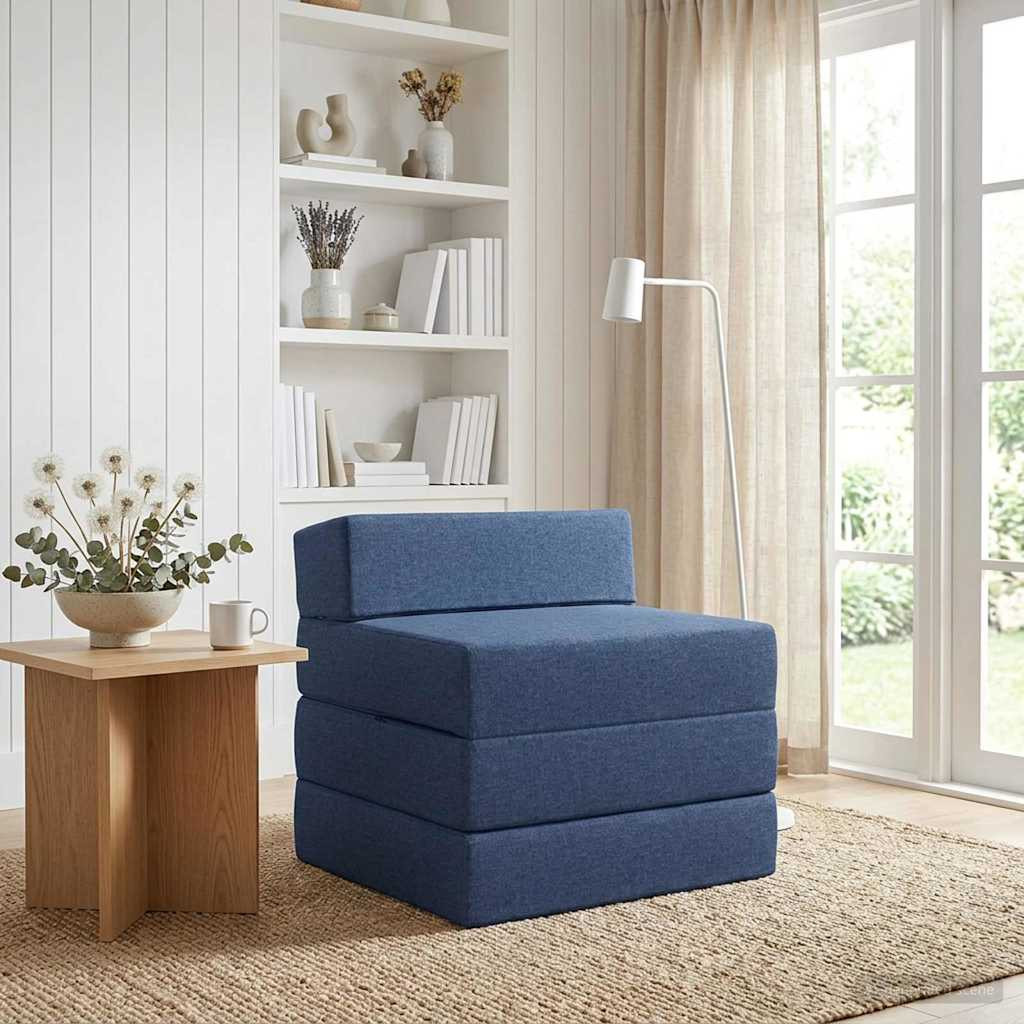 vidaXL Klappsofa Bett Blau 200 x 70 x 15 cm Stoff