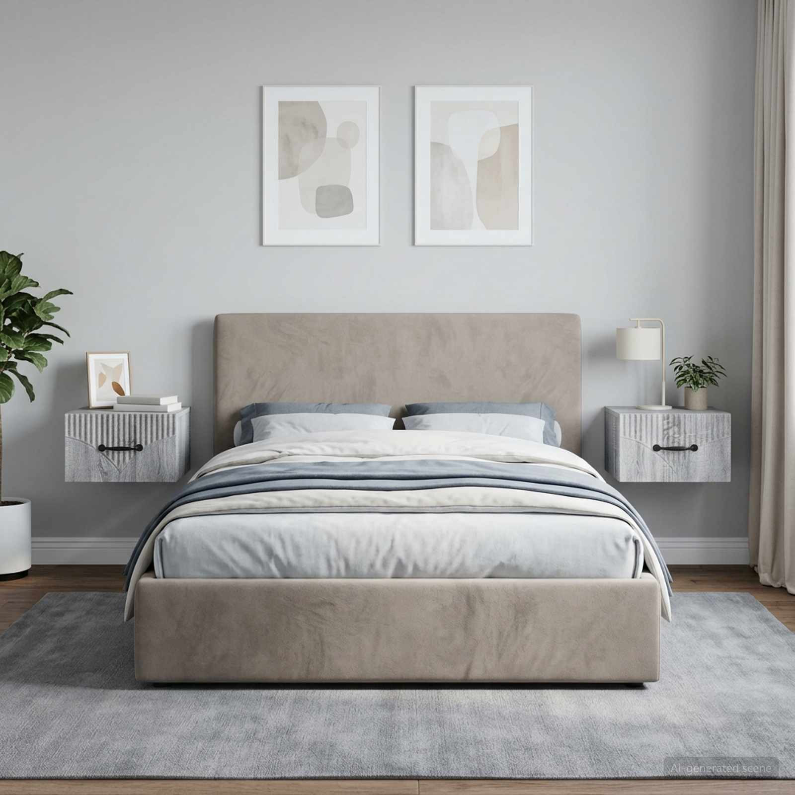 vidaXL Wandmontierter Nachttisch 2 pcs Graues Sonoma 34,5 x 33 x 20 cm