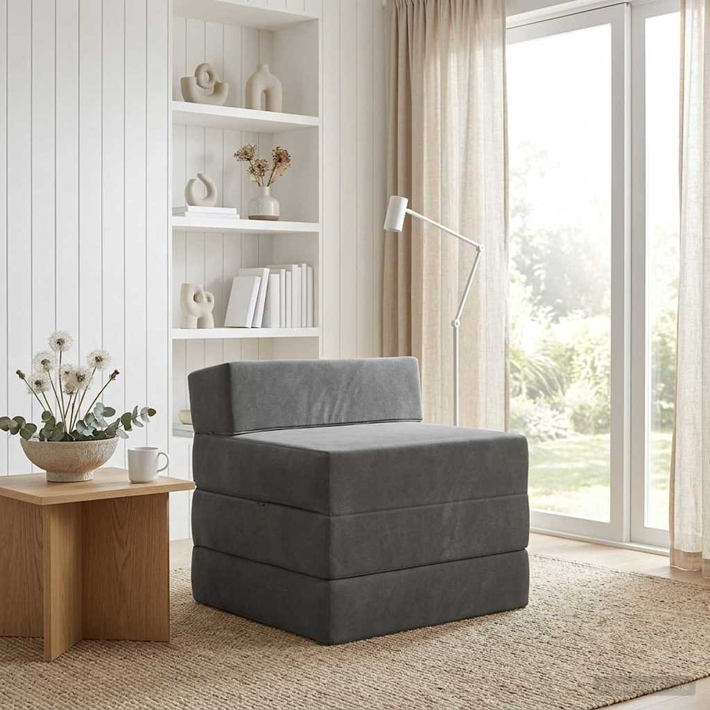 vidaXL Klappsofa Bett Dunkelgrau 200 x 70 x 15 cm Samt