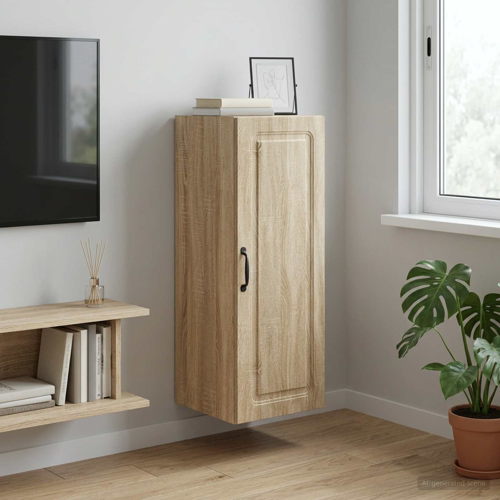 vidaXL Wandschrank Sonoma-Eiche 33 x 34,5 x 90 cm Holzwerkstoff