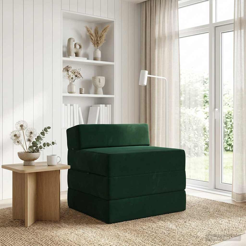 vidaXL Klappsofa Bett Dunkelgrün 200 x 70 x 15 cm Samt