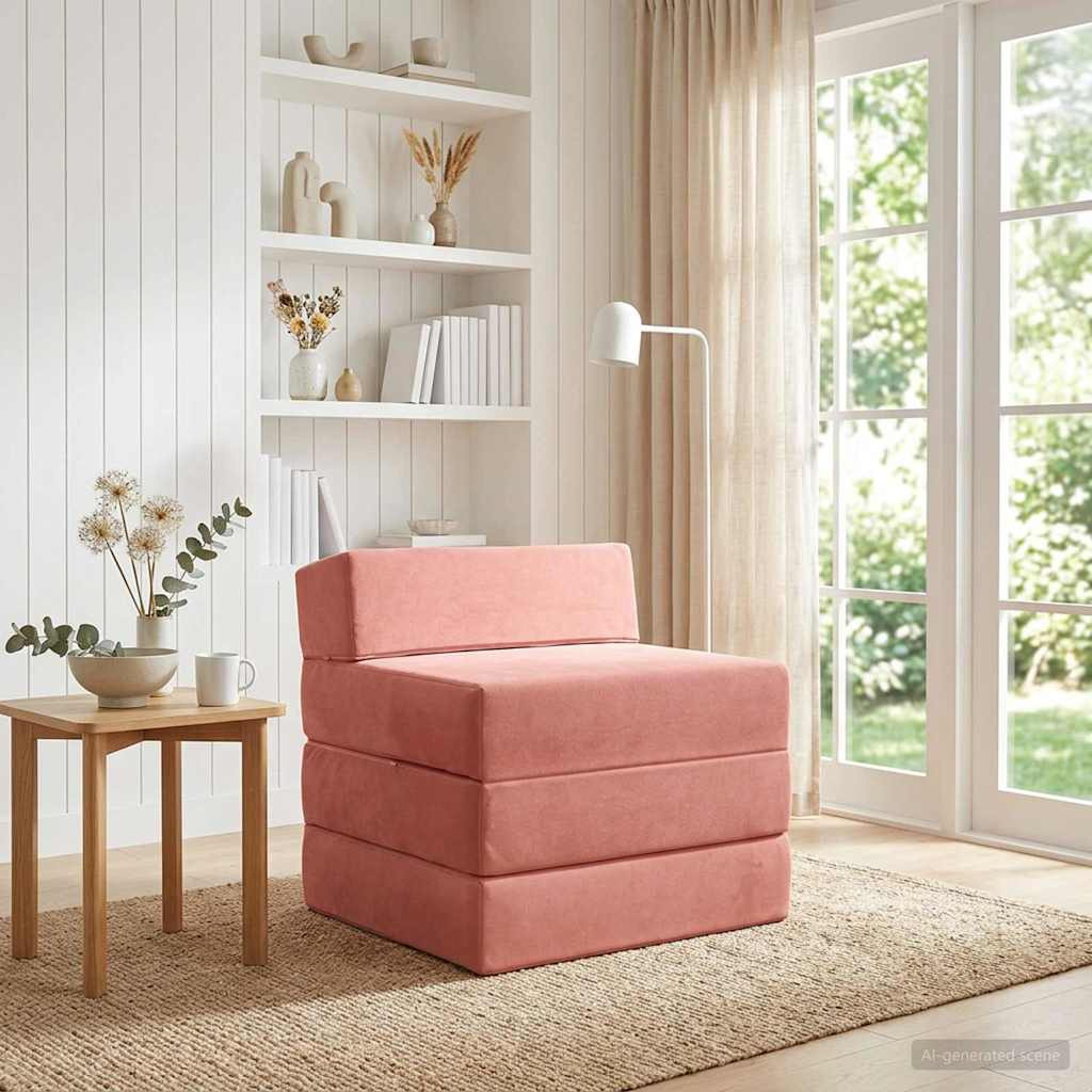 vidaXL Klappsofa Bett Rosa 200 x 70 x 15 cm Samt