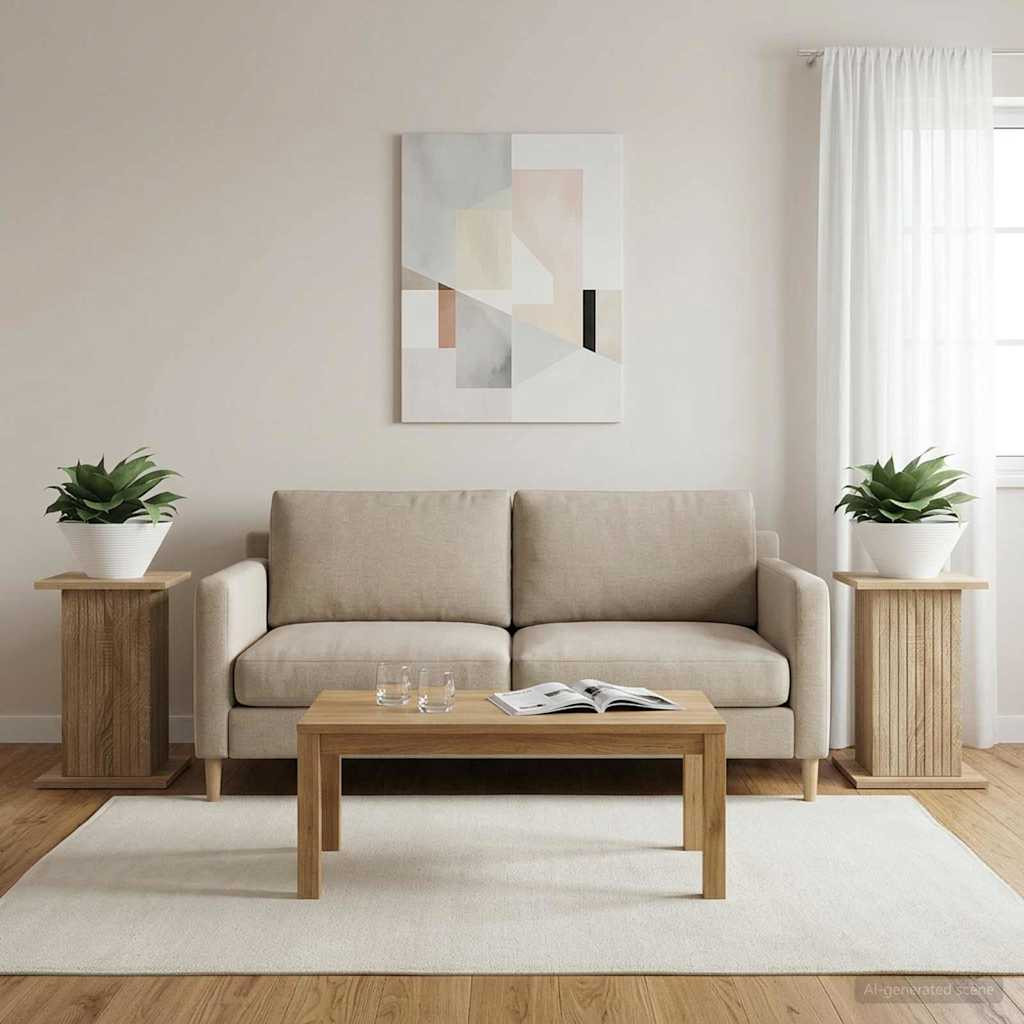 vidaXL Pflanzenständer 2 pcs Sonoma-Eiche 30,5 x 30 x 43 cm