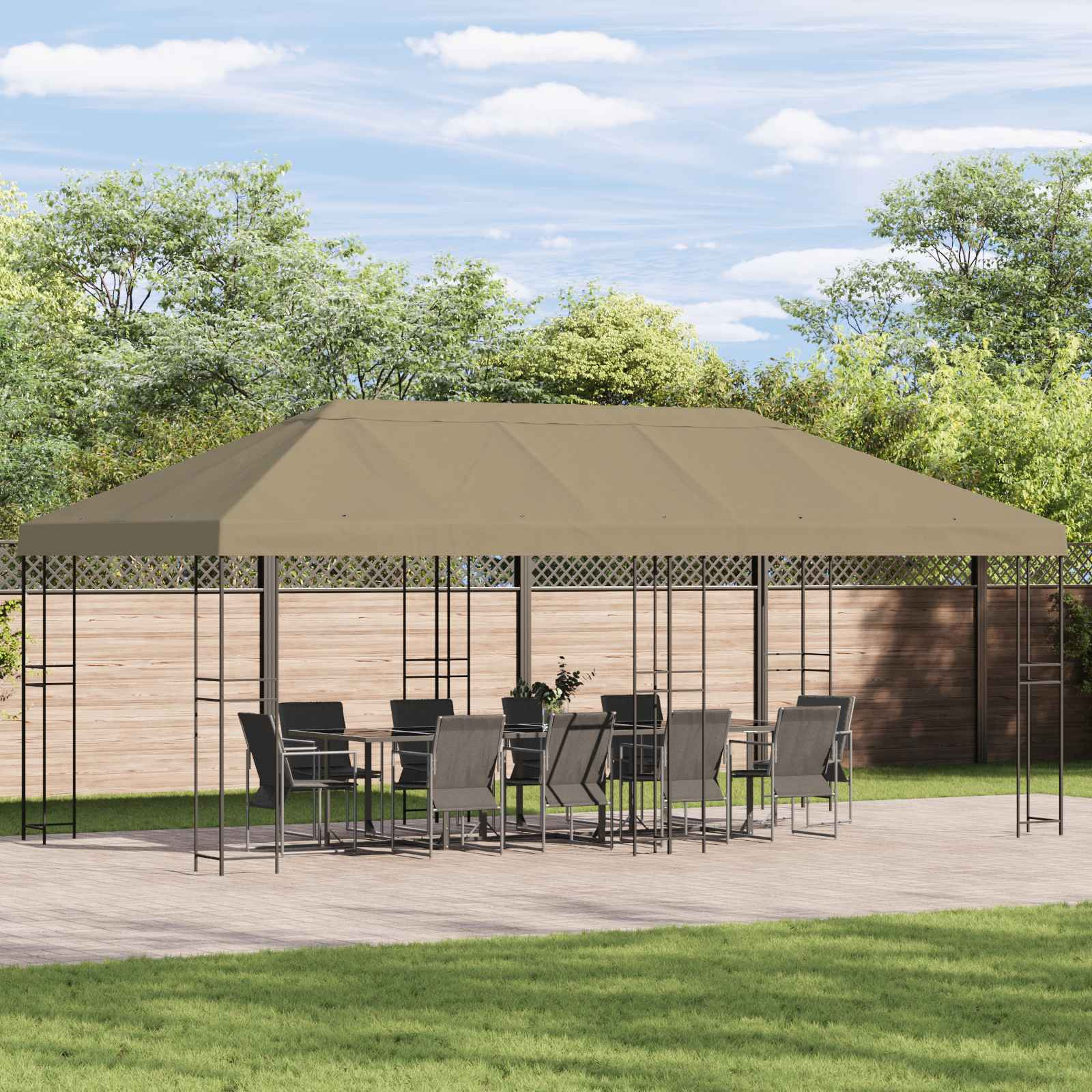 vidaXL Pavillon-Blendenbezug 6 x 3 m Beige Polyester 190 gsm