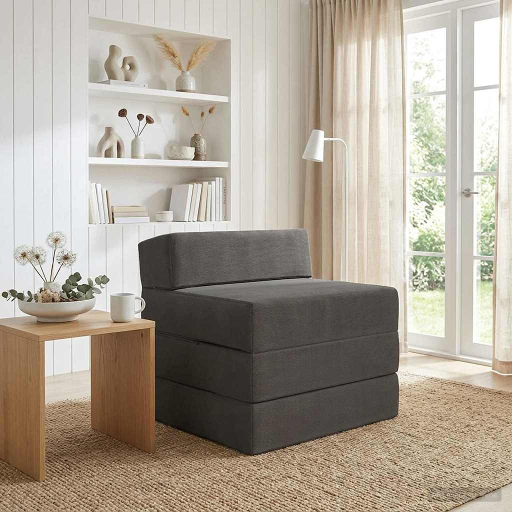 vidaXL Klappsofa Bett Dunkelgrau 200 x 70 x 15 cm Cordstoff