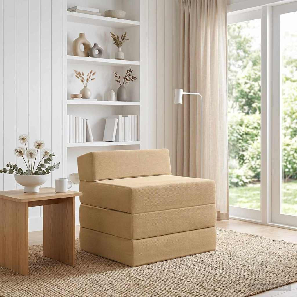 vidaXL Klappsofa Bett Hellgrün-Grau 200 x 70 x 15 cm Cordstoff