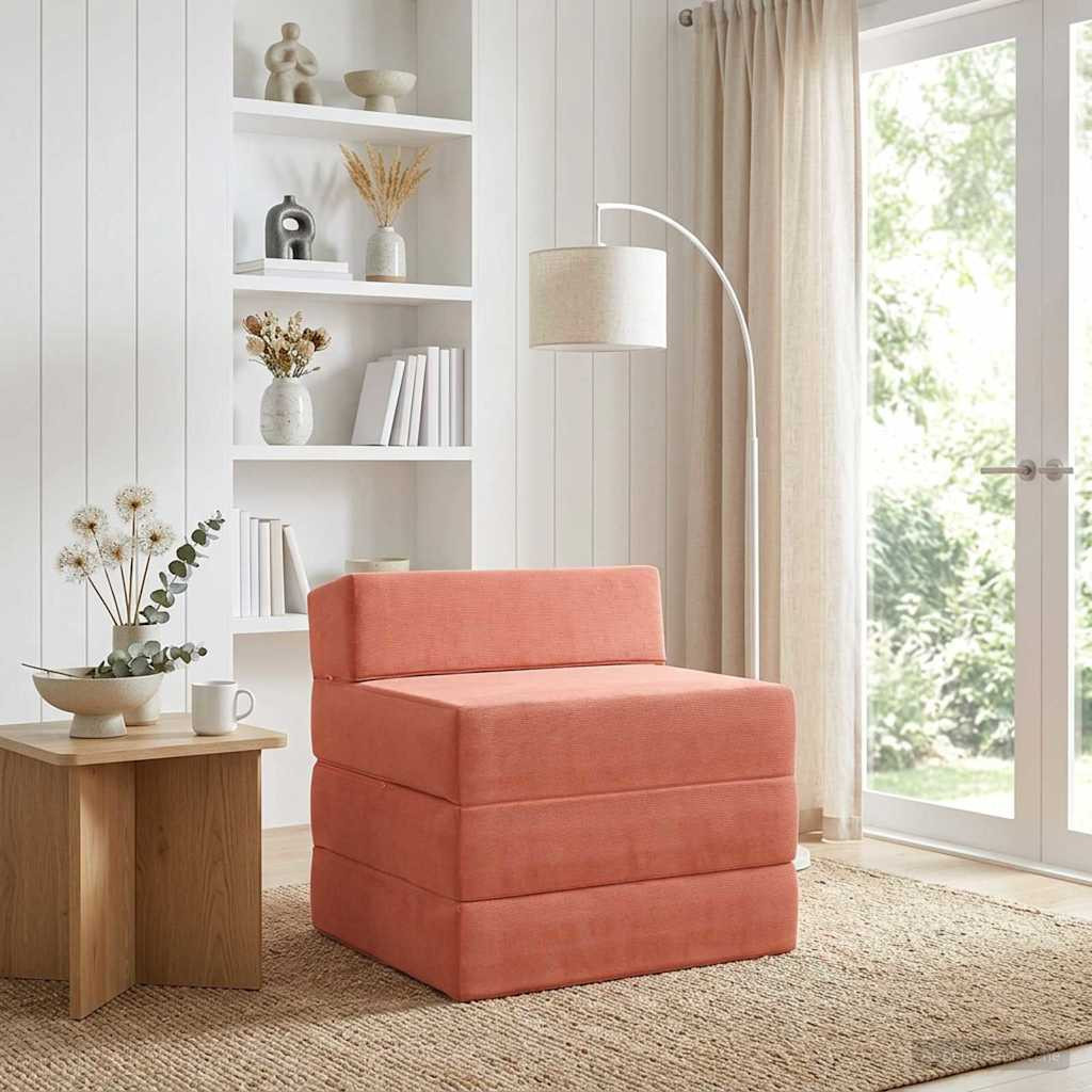 vidaXL Klappsofa Bett Rot-Orange 200 x 70 x 15 cm Cordstoff