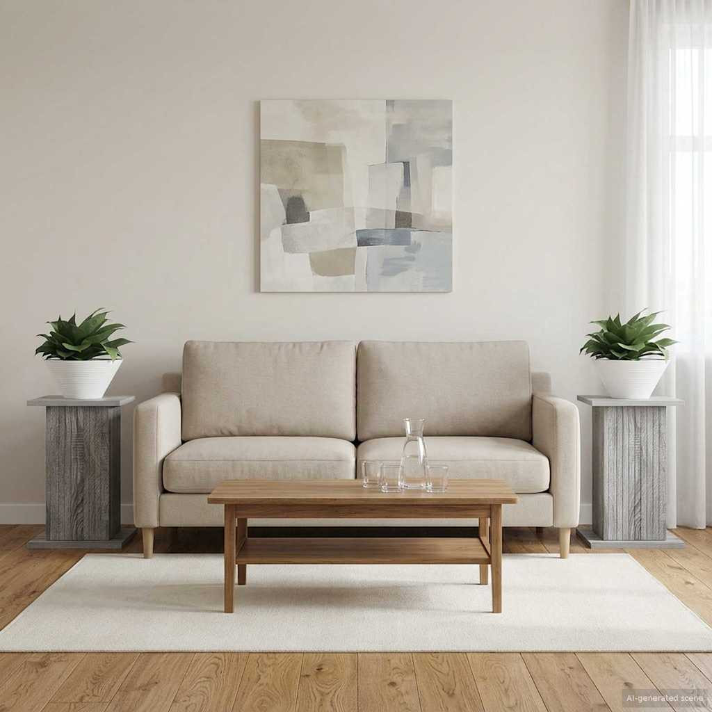 vidaXL Pflanzenständer 2 pcs Graues Sonoma 30,5 x 30 x 43 cm