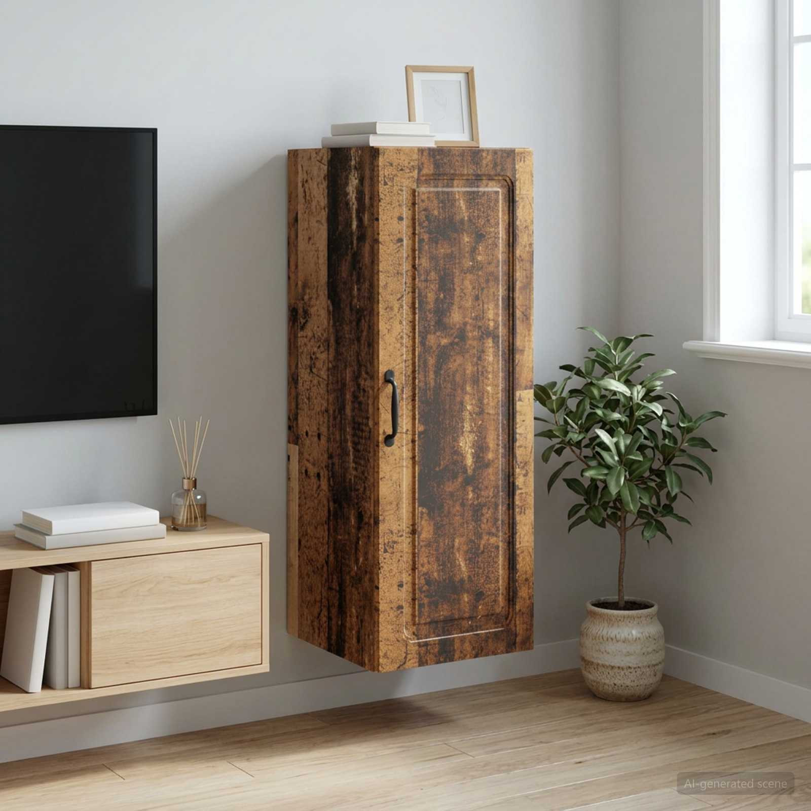 vidaXL Wandschrank Altholz 33 x 34,5 x 90 cm Holzwerkstoff