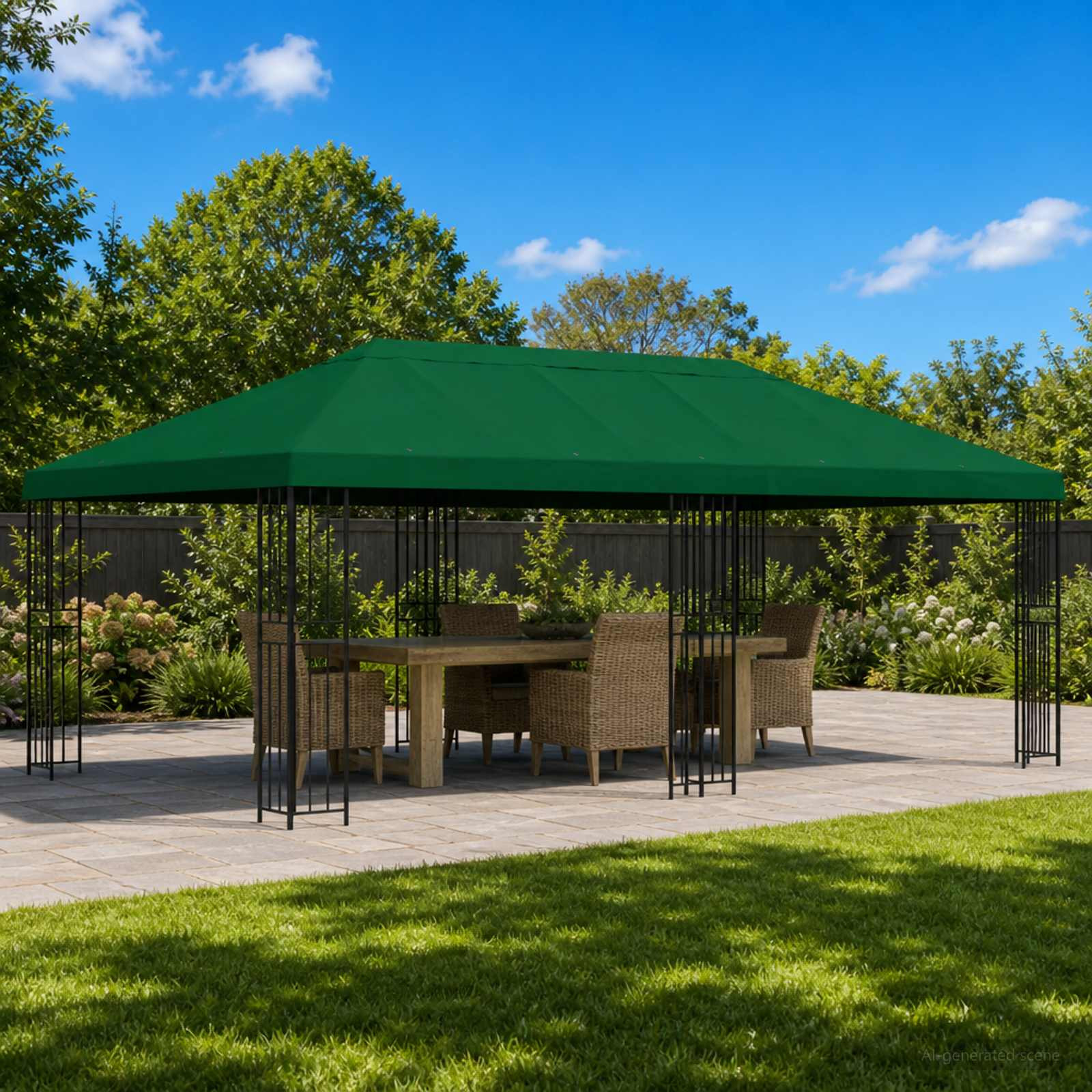 vidaXL Pavillon-Blendenbezug 6 x 3 m Grün Polyester 190 gsm