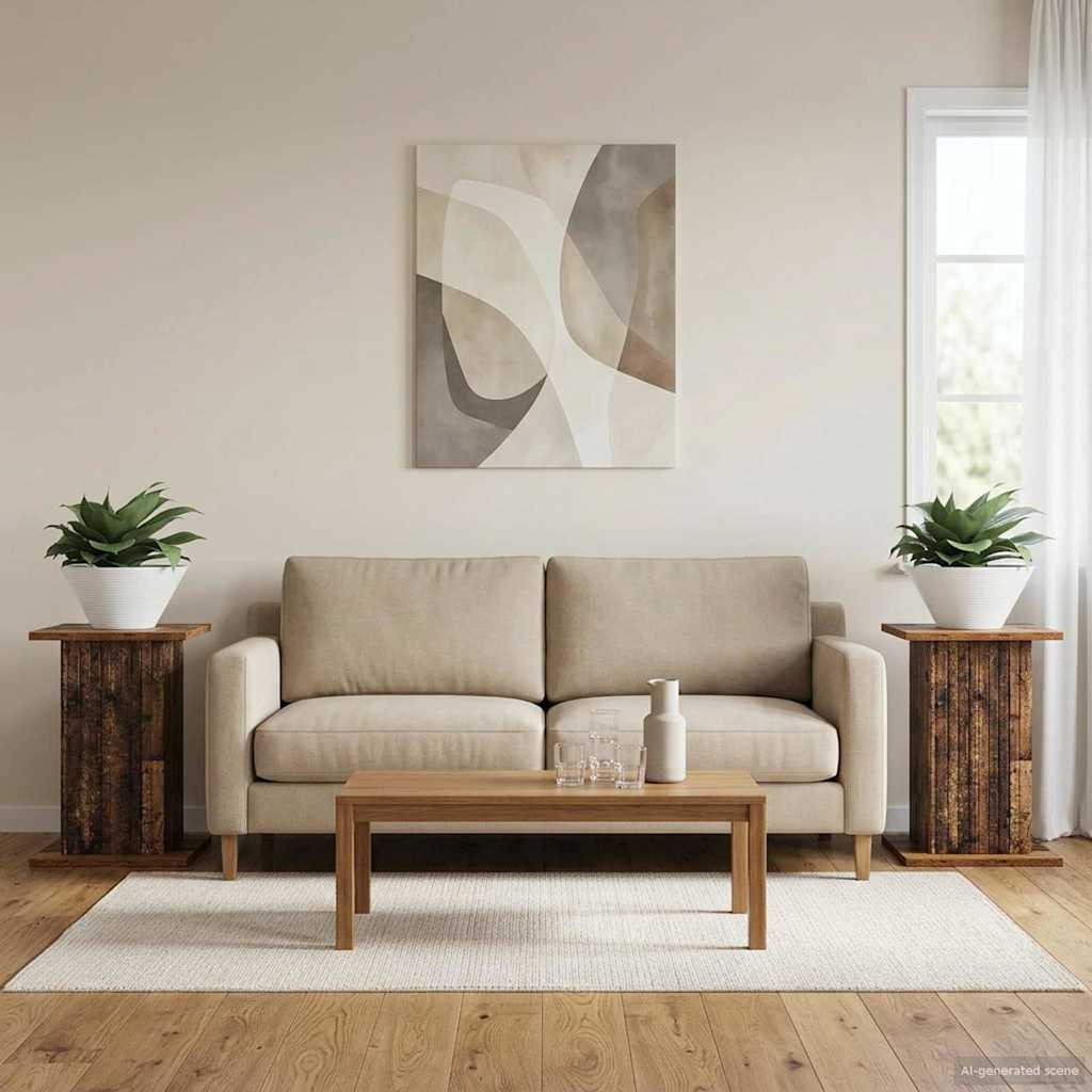 vidaXL Pflanzenständer 2 pcs Altholz 30,5 x 30 x 43 cm Holzwerkstoff