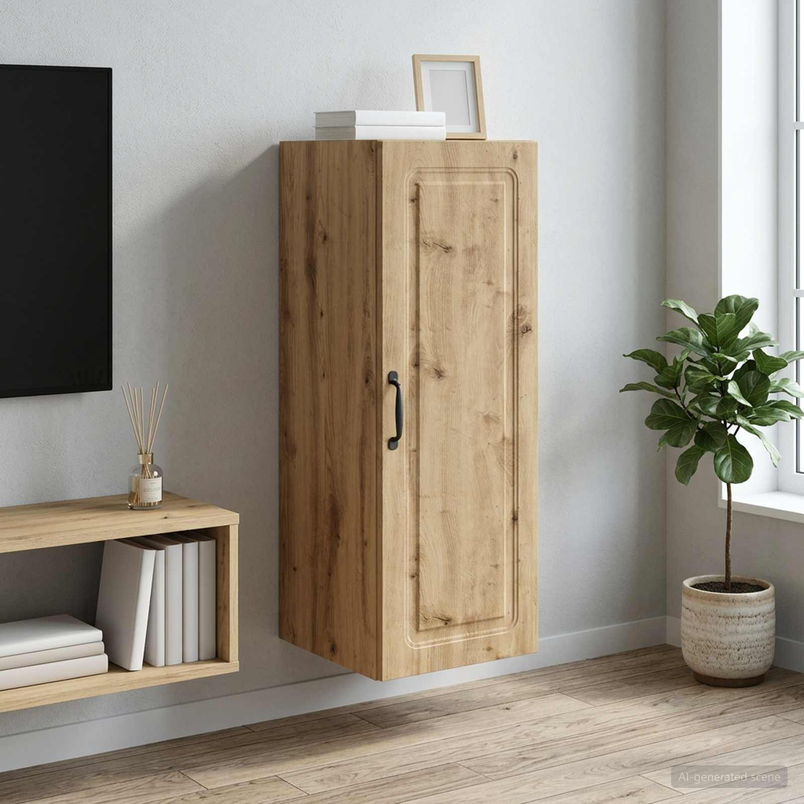 vidaXL Wandschrank 33 x 34,5 x 90 cm Holzwerkstoff Artisan-Eiche